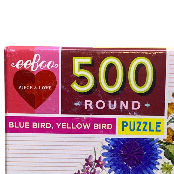 Eeboo Blue Bird‎ Yellow Bird 500 Piece Round Jigsaw Puzzle Women Owned - Picture 3 of 10